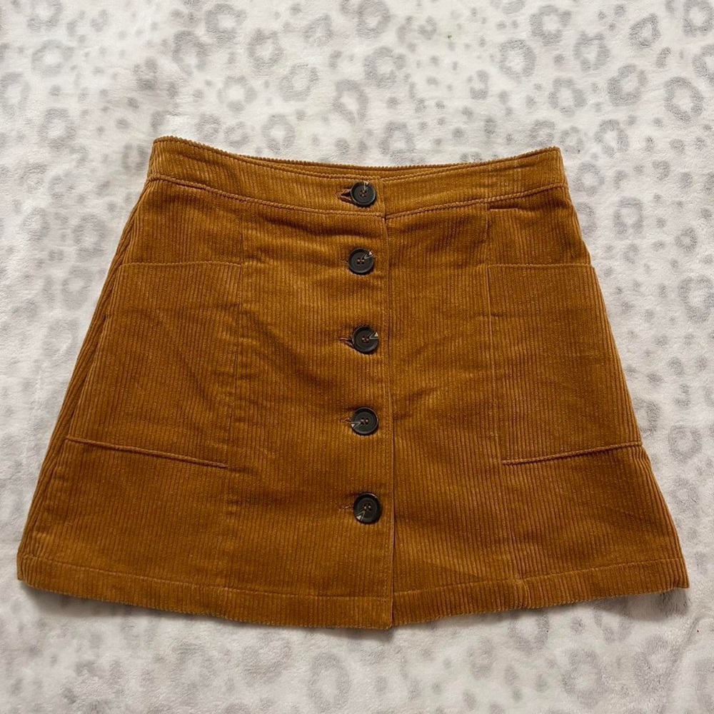 forever 21 burnt orange/brown corduroy skirt